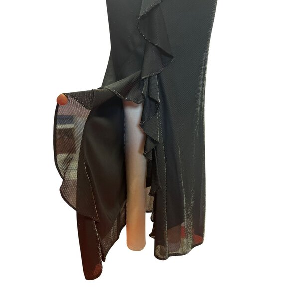 Vintage De Laru Black Evening Gown By Sheila Yen Size Long Full Prom Homecoming - Picture 4 of 11